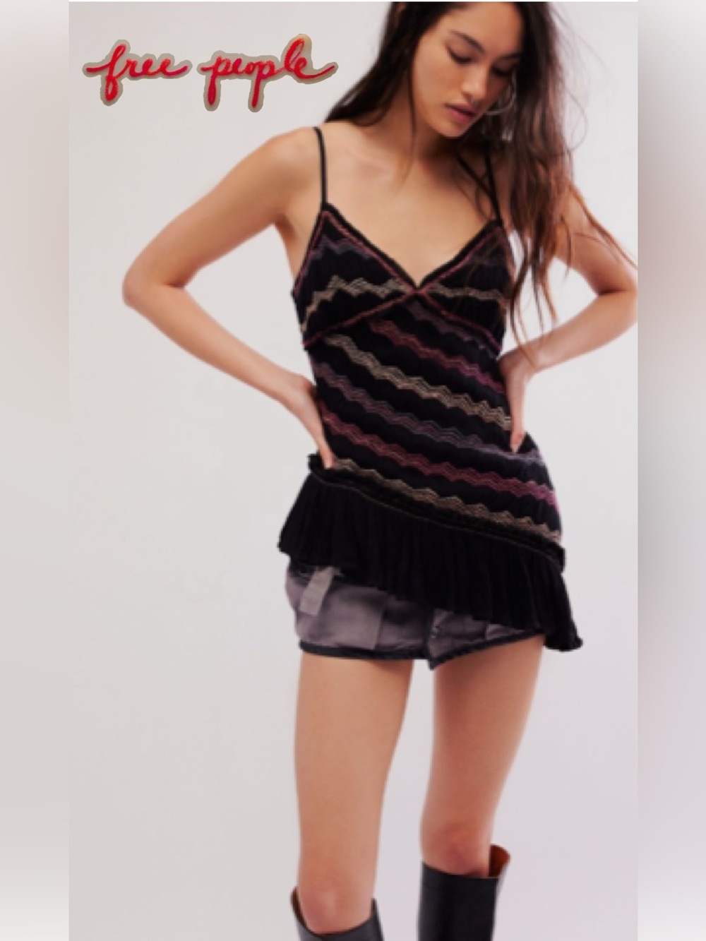 Free People Over The Rainbow Tank Tunic XL  nwot